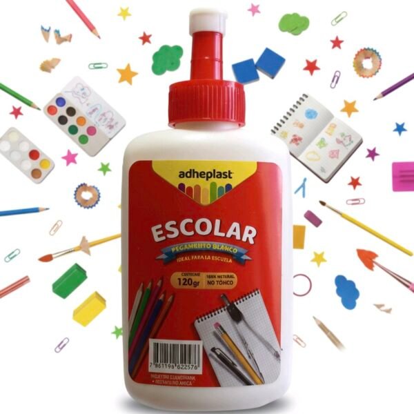 Pegamento Escolar Blanco Adhesión Segura No Tóxico 120gr Blanco