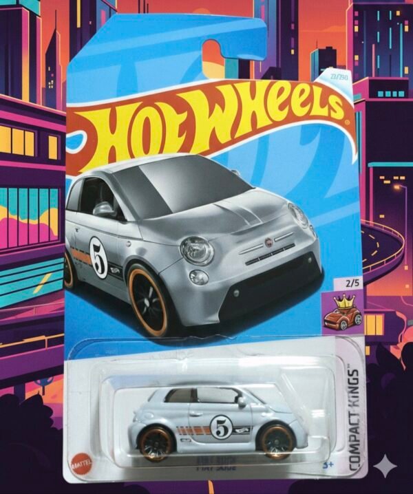 HotWheels Fiat 500e Colección Clásica Compacto Plateado