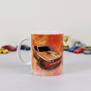 Taza Coche Deportivo Ardiente Pasión Regalo Cerámica Blanca