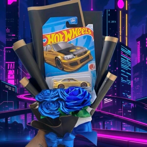 HotWheels Regalo Romántico Sorpresa Azul Dorado